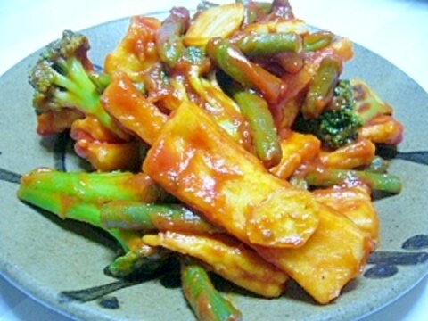 ありあわせの野菜で！高野豆腐のケチャップ炒め